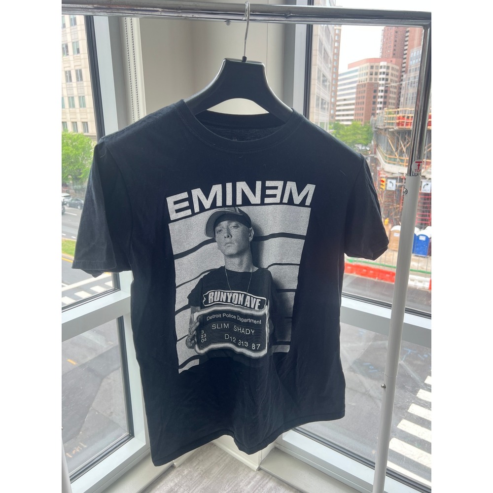 Eminem Slim Shady Mugshot Graphic T-Shirt Black Cotton 2013 Official Merch